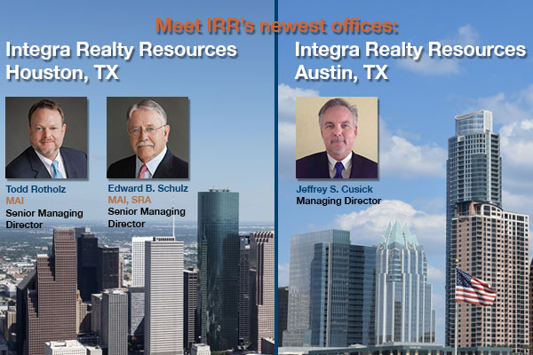 Integra Realty Resources (IRR), announced today that it has re-established operations under new leadership in the Houston market. 